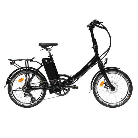 Juicy Bikes Compact Plus Black Foldable E-Bike 250W Motor in Black