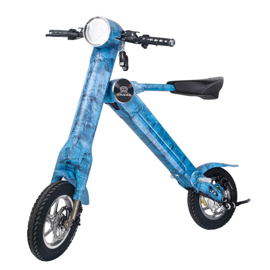 Cruzaa Electric Scooter Foldable E-Scooter in Limited Edition Denim Blue