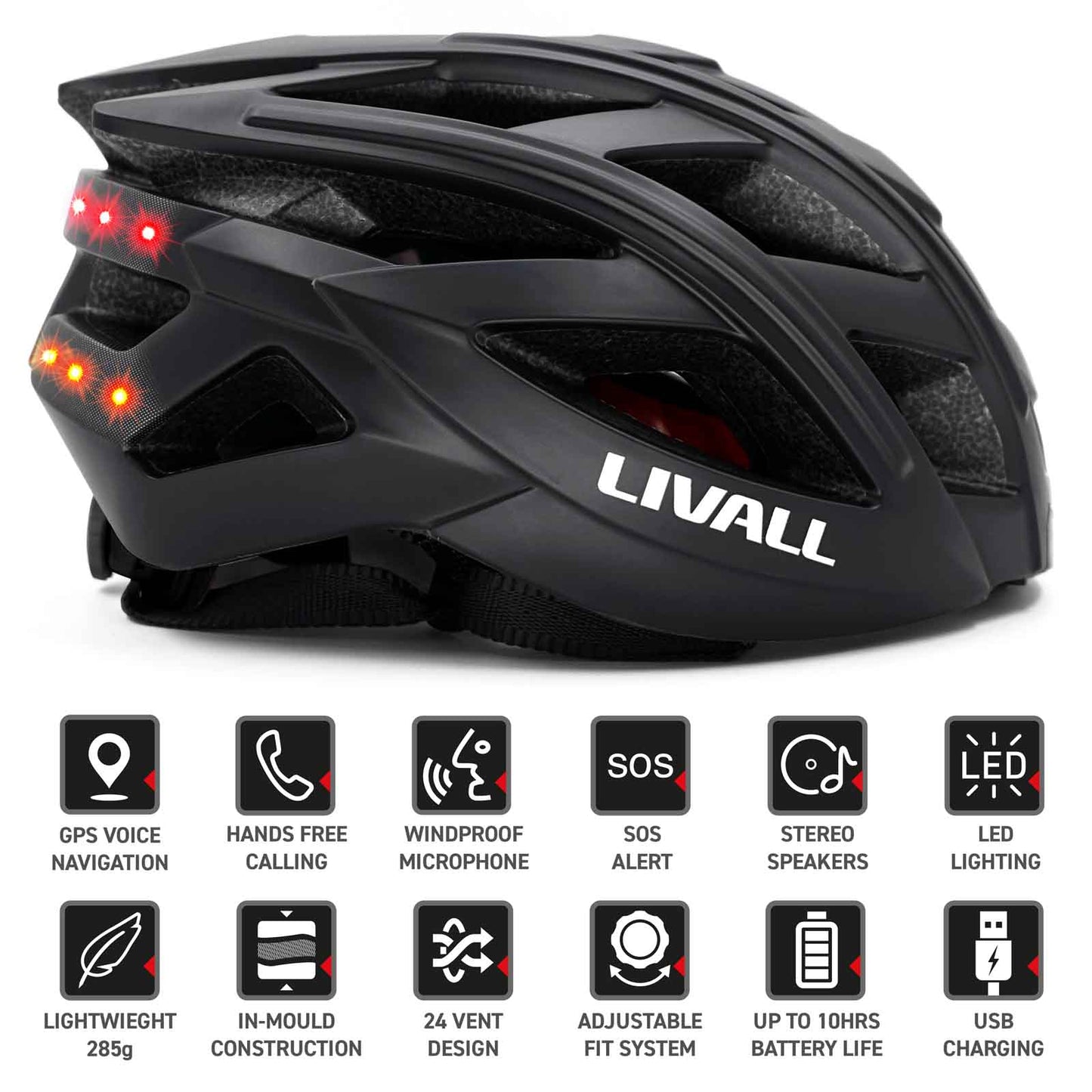 LIVALL BH60SE Neo Helmet with LED Lights Speakers and Bluetooth