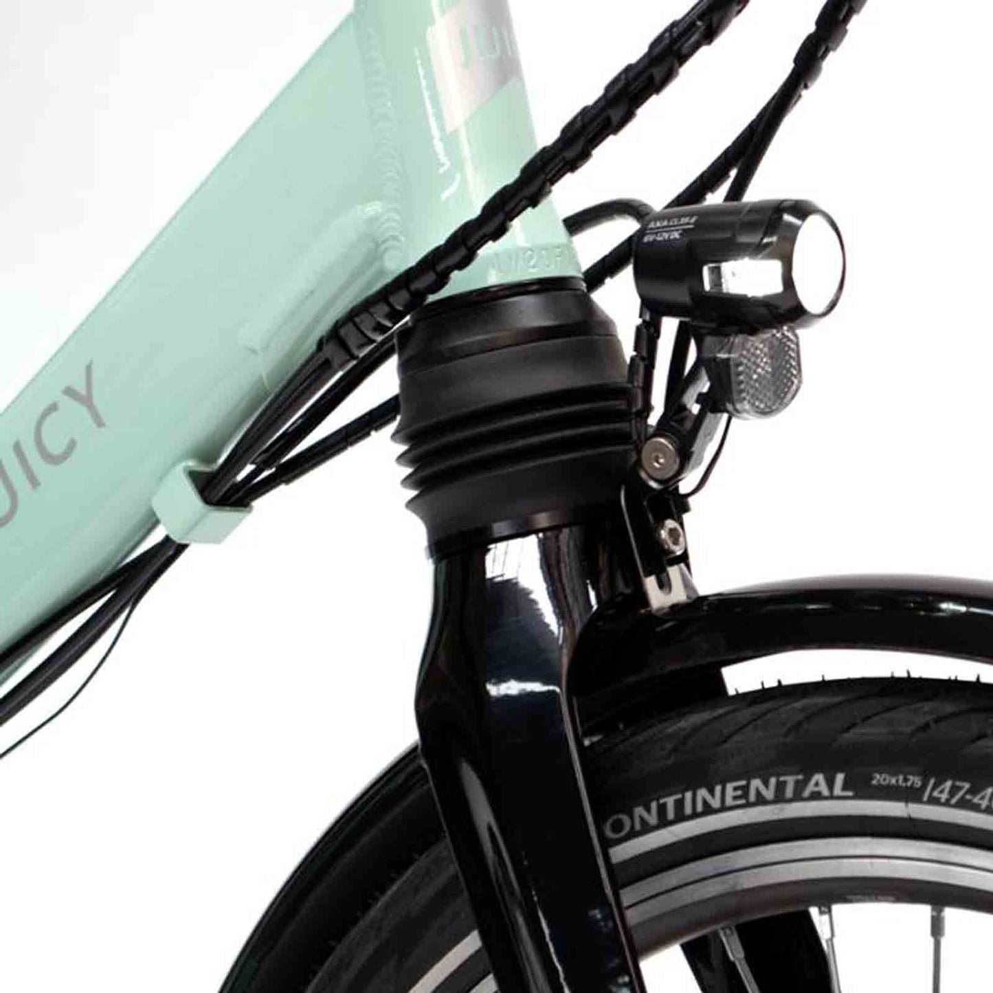 Juicy Bikes Compact Plus Black Foldable E-Bike 250W Motor in Black