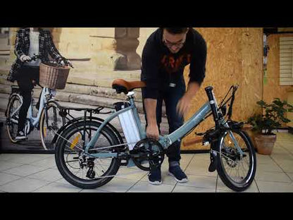 Juicy Bikes Compact Plus Ice Foldable Electric Bike 250W Motor in Blue