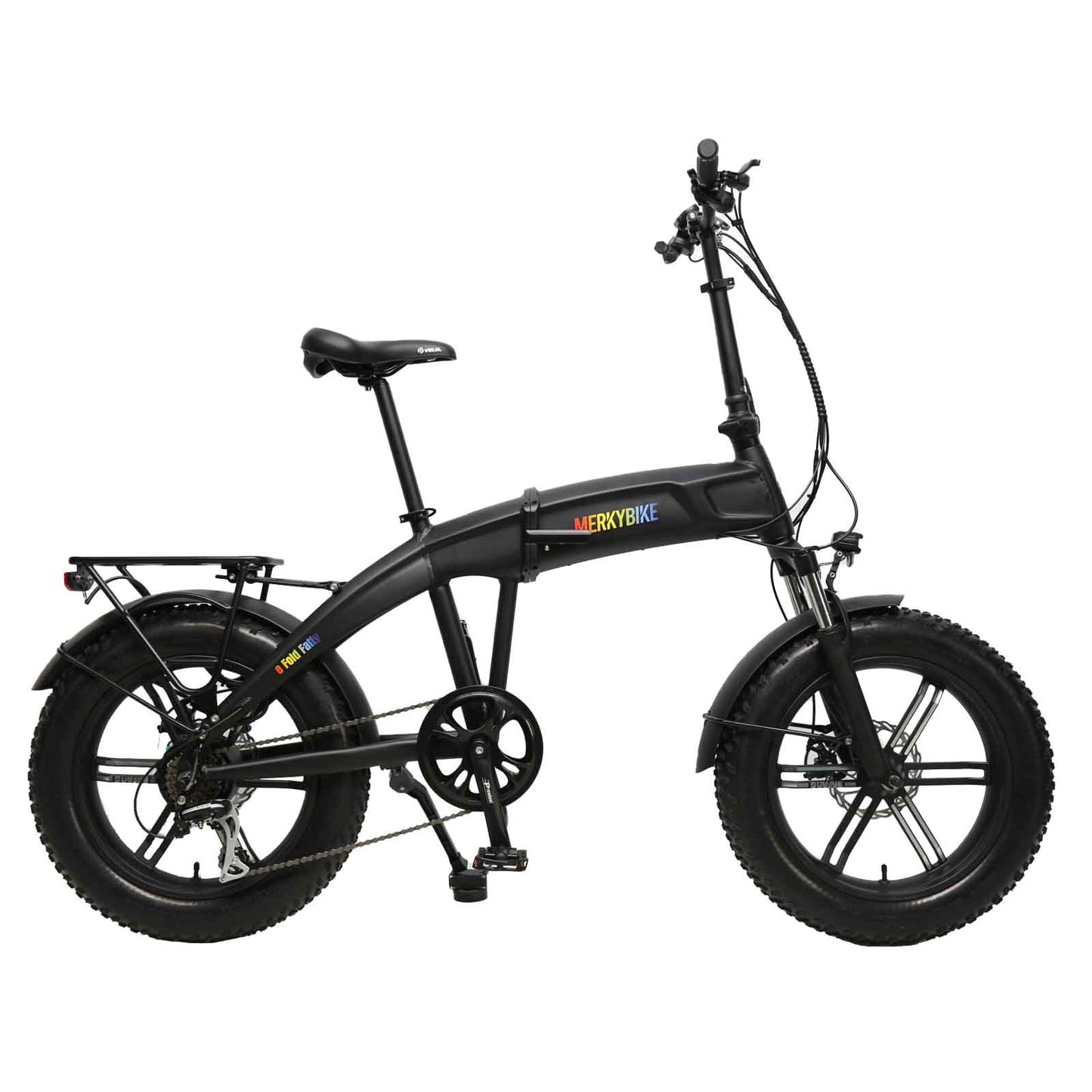 MerkyBikes E Fold Fatty Electric Bike 500W Motor Black Foldable E-Bike