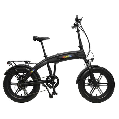 MerkyBikes E Fold Fatty Electric Bike 500W Motor Black Foldable E-Bike