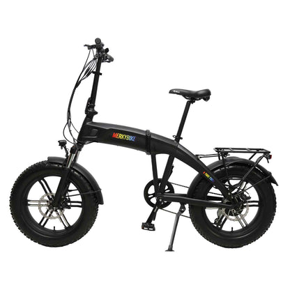 MerkyBikes E Fold Fatty Electric Bike 500W Motor Black Foldable E-Bike