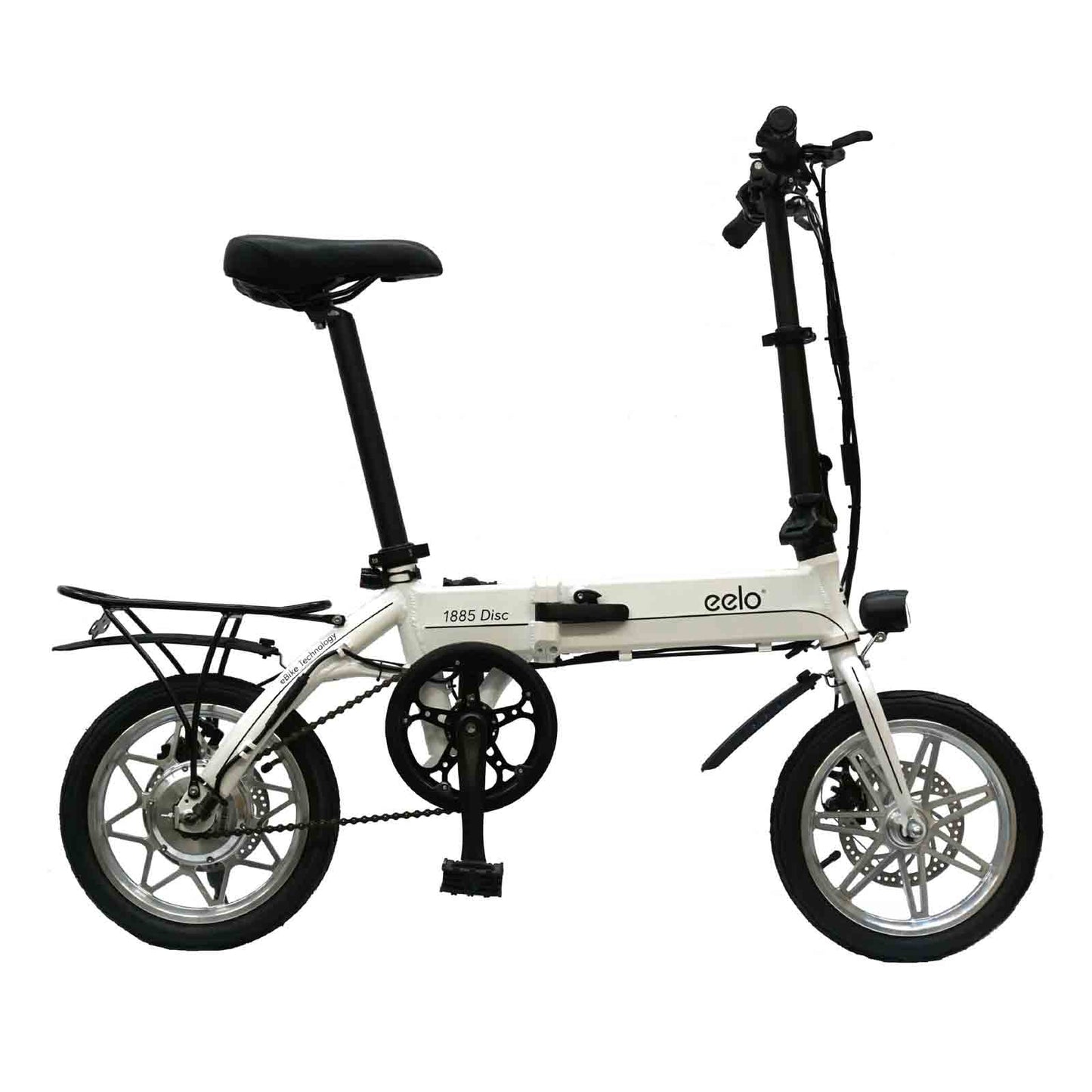 Eelo 1885 Explorer Folding Electric Bike in White 250W Motor